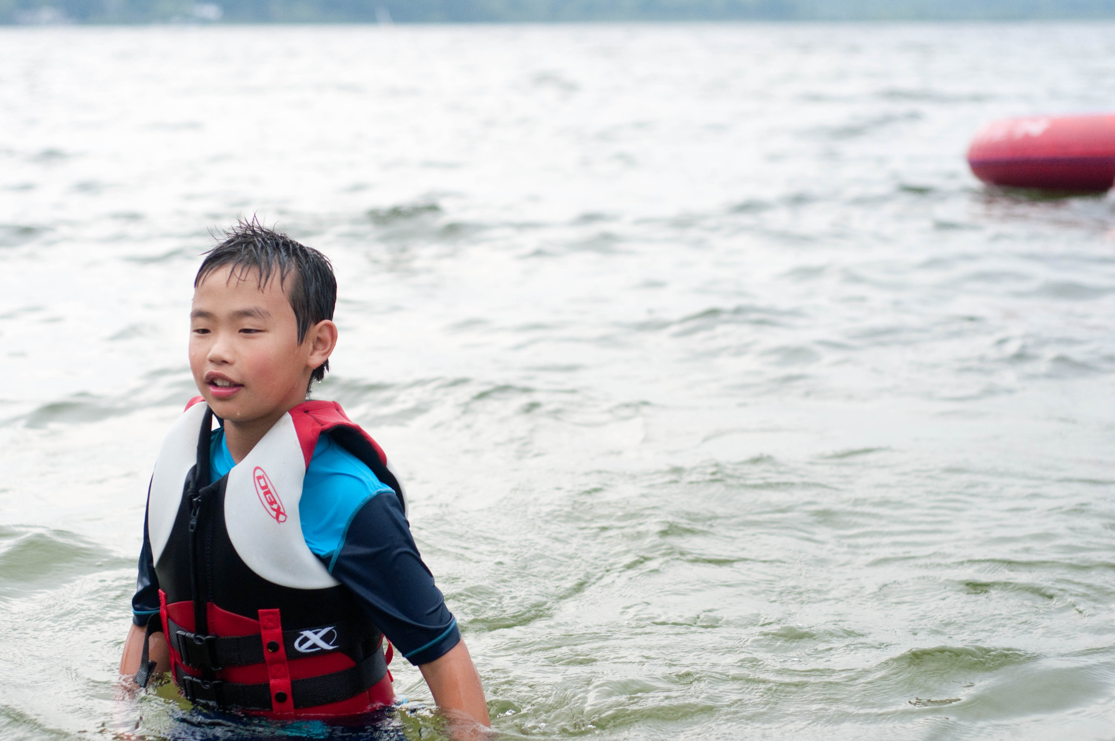 Three kids and a lake